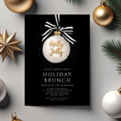 Elegant Black Bauble Kerstfeestay Brunch Kaart