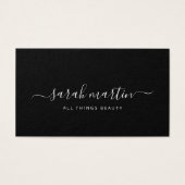 Elegant Black Beauty Salon Gift Certificate Visitekaartje (Voorkant)