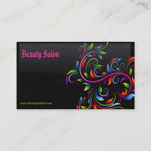 Elegant Black Beauty Salon Visitekaartje (Voorkant)