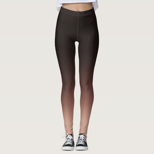 Elegant Black & Beige Ombre Leggings (Voorkant)