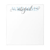 Elegant Black Blue Calligraphy Script Name Notitieblok (Voorkant)