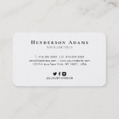 Elegant Black Blue Cloudy Abstracte handtekening Visitekaartje (Achterkant)