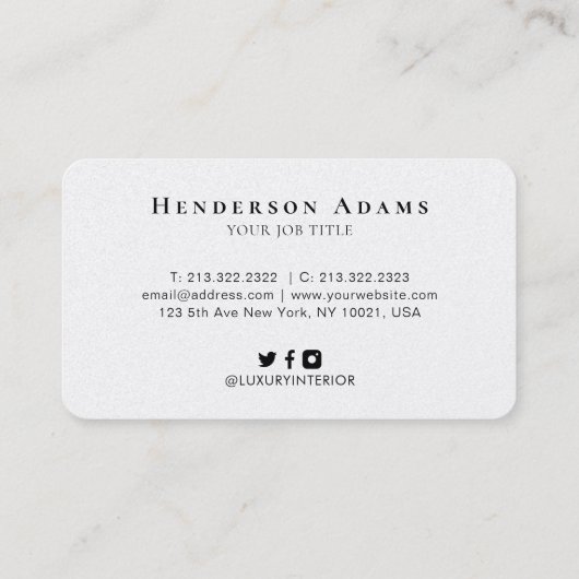 Elegant Black Blue Cloudy Abstracte handtekening Visitekaartje (Achterkant)