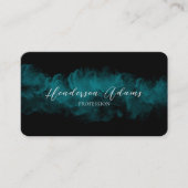 Elegant Black Blue Cloudy Abstracte handtekening Visitekaartje (Voorkant)