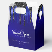 Elegant Black Blue Glitter bestuurt politie bruilo Bedankdoosjes (Geopend)