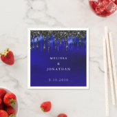 Elegant Black Blue Glitter bestuurt politie bruilo Servet (Insitu)