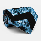 Elegant Black Blue Glitter Patroon Stropdas (Opgerold)