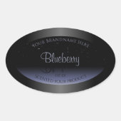 Elegant Black Blue Gradient Product Labels Glitter (Voorkant)
