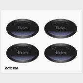 Elegant Black Blue Gradient Product Labels Glitter (Vel)