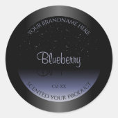Elegant Black Blue Gradient Product Labels Glitter (Voorkant)
