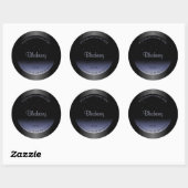 Elegant Black Blue Gradient Product Labels Glitter (Vel)
