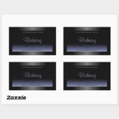 Elegant Black Blue Gradient Product Labels Glitter (Vel)