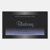 Elegant Black Blue Gradient Product Labels Glitter (Voorkant)