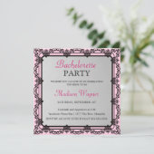 Elegant Black Border Bachelorette Party Invitation Kaart (Staand voorkant)
