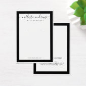 Elegant Black Border Cursive Earring Display Kaart (Bureau)