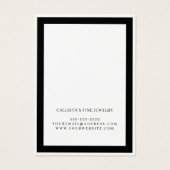 Elegant Black Border Cursive Earring Display Kaart (Achterkant)