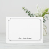 Elegant  Black Border on White Custom Notecard Kaart (Staand voorkant)
