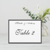 Elegant Black Border Reception Table Kaart (Staand voorkant)