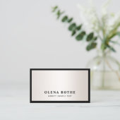 Elegant Black Border Satin Gold Professional Contactkaartje (Staand voorkant)