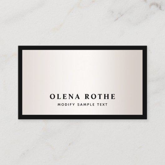 Elegant Black Border Satin Gold Professional Contactkaartje (Voorkant)