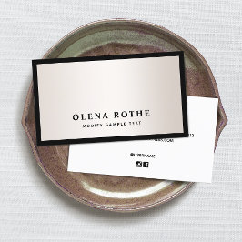 Elegant Black Border Satin Gold Professional Contactkaartje