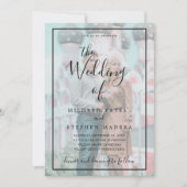 Elegant Black Border Vellum Effect Photo Wedding Kaart (Voorkant)