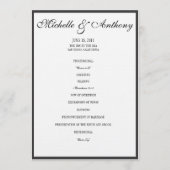 Elegant Black Border Wedding Programme Programmakaart (Voorkant)