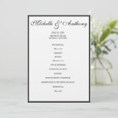 Elegant Black Border Wedding Programme Programmakaart (Staand voorkant)