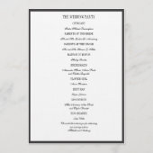 Elegant Black Border Wedding Programme Programmakaart (Achterkant)