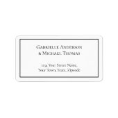 Elegant Black Border White Text Address Labels (Voorkant)