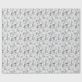 Elegant Black Botanical Illustration Cadeaupapier (Vlak)