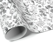 Elegant Black Botanical Illustration Cadeaupapier (Rol Hoek)