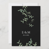 Elegant Black | botanische bruiloft Griekenland Save The Date (Voorkant)