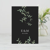 Elegant Black | botanische bruiloft Griekenland Save The Date (Staand voorkant)