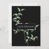Elegant Black | botanische bruiloft Griekenland Save The Date (Achterkant)