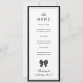Elegant Black Bow 16th Birthday Program Menu  Kaart (Achterkant)