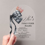 Elegant Black Bow 30th Birthday  Acrylic  Acryl Uitnodigingen<br><div class="desc">Birthday party invitation elegant cute dusty pink watercolor bow with  cute gold pink crown modern  birthday invitation template. Elegant stylish birthday invitation is full of fun and cute design elements.</div>