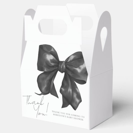 Elegant Black Bow Baby shower Bedankdoosjes (Geopend)