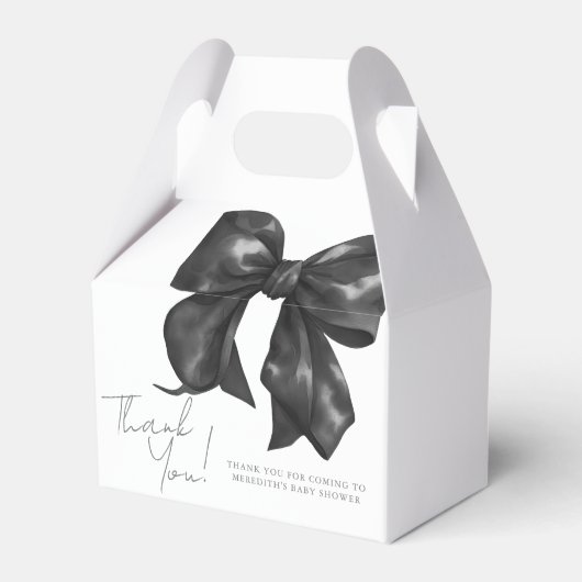 Elegant Black Bow Baby shower Bedankdoosjes (Voorkant Zijde)