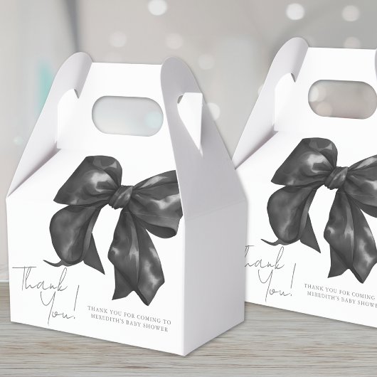 Elegant Black Bow Baby shower Bedankdoosjes