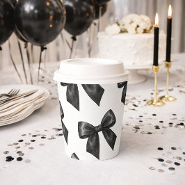 Elegant Black Bow Birthday Papieren Bekers