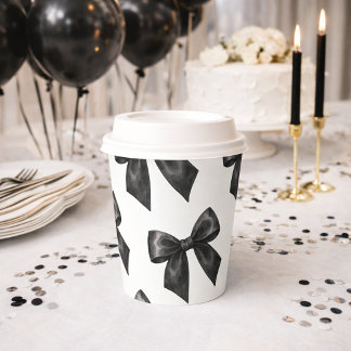 Elegant Black Bow Birthday Papieren Bekers