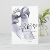 Elegant Black Bow Birthday Party  Kaart (Staand voorkant)