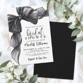 Elegant Black Bow Bridal Shower Kaart