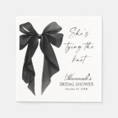 Elegant Black Bow Bridal Shower  Servet (Voorkant)