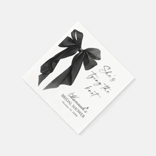 Elegant Black Bow Bridal Shower  Servet (Hoek)