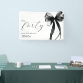 Elegant Black Bow Hello Forty 40th Birthday Party Spandoek (Beurs)