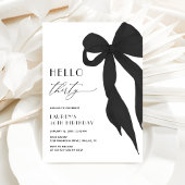 Elegant Black Bow Hello Thirty 30th Birthday Kaart