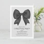 Elegant Black Bow kerstfeest Kaart (Staand voorkant)