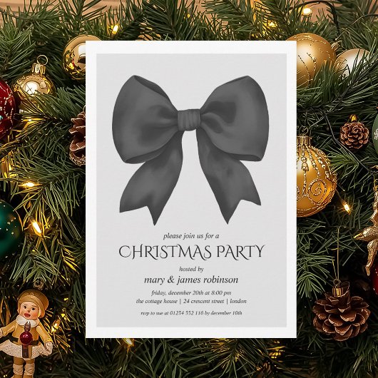 Elegant Black Bow kerstfeest Kaart